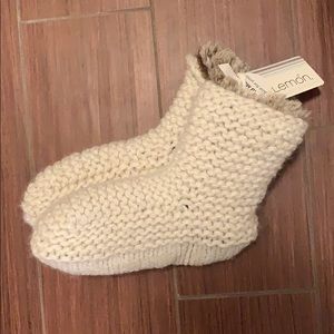 NWT Lemon Knit Slipper Socks